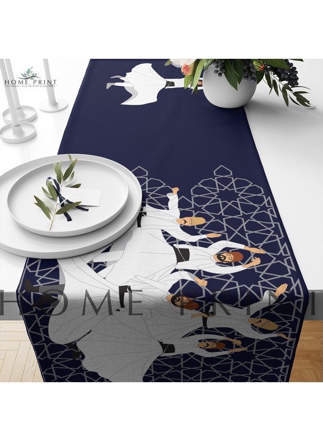 رنر طاولة رمضاني مخملي يضيف لمسة رائعة لديكور المنزل في رمضان 45x200 cm